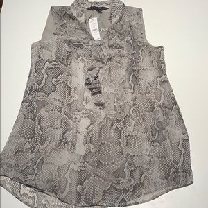 White House Black Market Snake Print Blouse